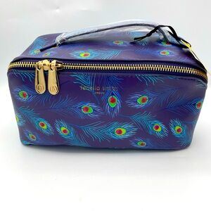Fenella Smith Peacock Print Cosmetic Bag Toiletry Travel Case NWT